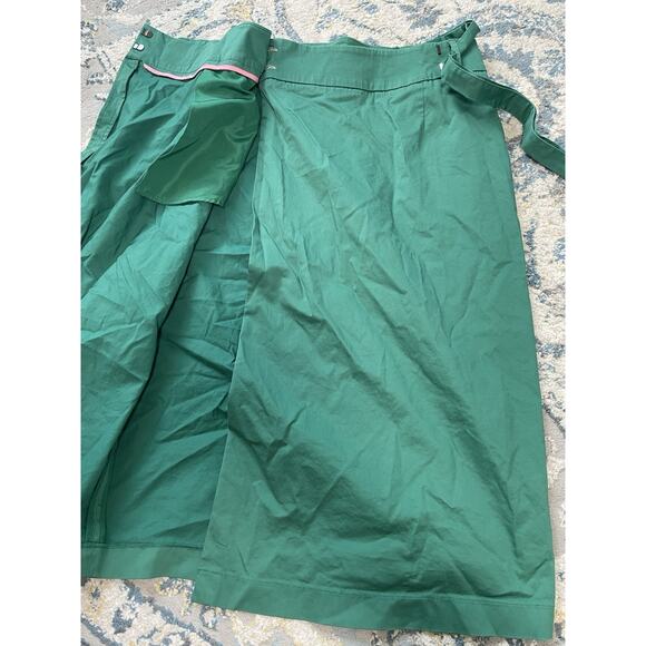 Boden Green Midi Wrap Skirt Women’s Size 8 Belted High Waist A-Line Workwear - Picture 6 of 7